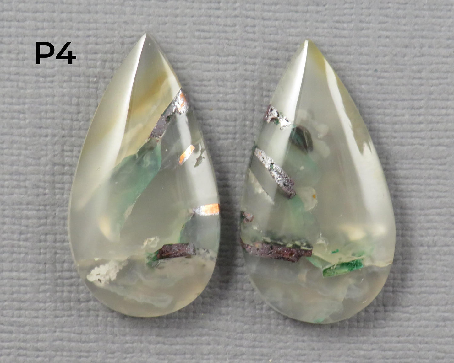 Confetti Chalcedony Cabochon Pairs | 27–34mm, avg 25 ct | Sold Per Pair | Indonesia | CF113 - - GemEnthusiast