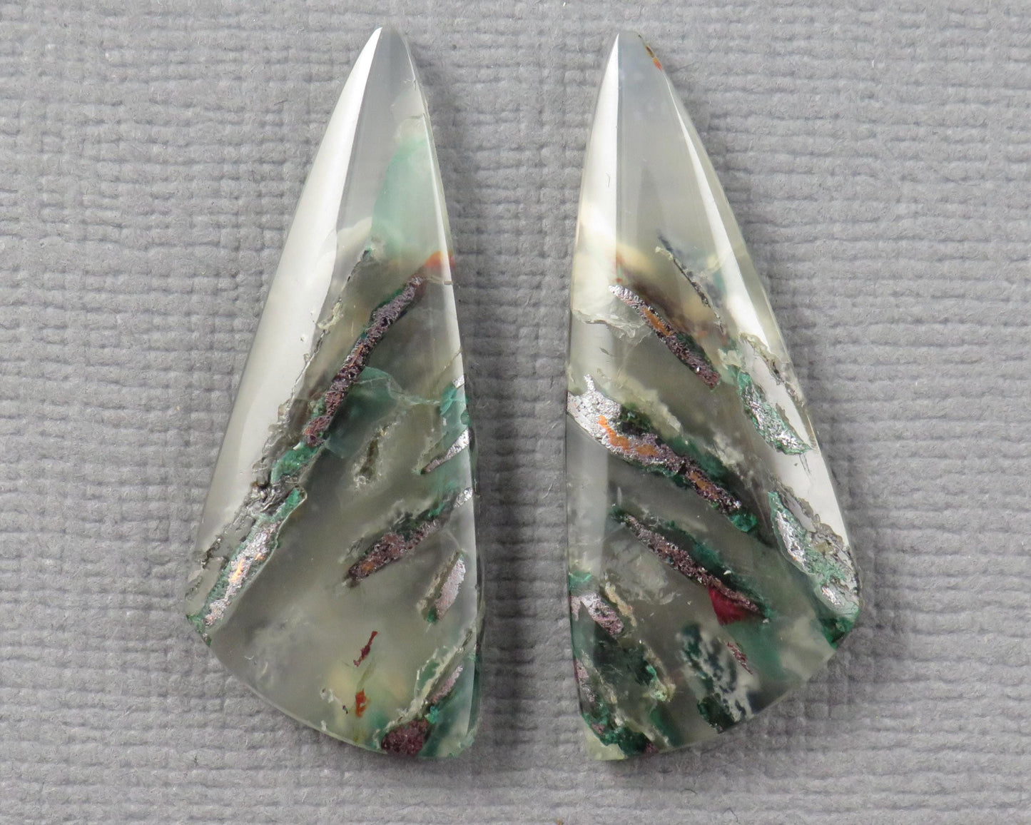 Confetti Chalcedony Cabochon Pairs | 27–34mm, avg 25 ct | Sold Per Pair | Indonesia | CF113 - - GemEnthusiast