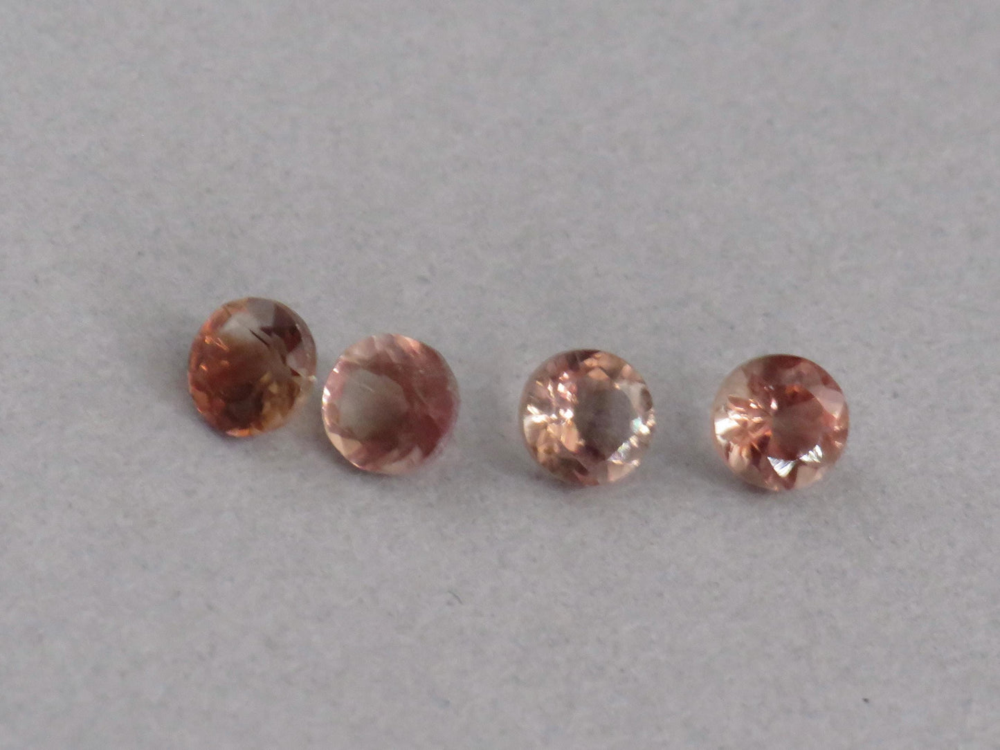 4mm Oregon Sunstone Lot | Red with Zoning and Striations | Faceted Round Gemstones | OSF248 - - GemEnthusiast