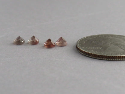 4mm Oregon Sunstone Lot | Red with Zoning and Striations | Faceted Round Gemstones | OSF248 - - GemEnthusiast
