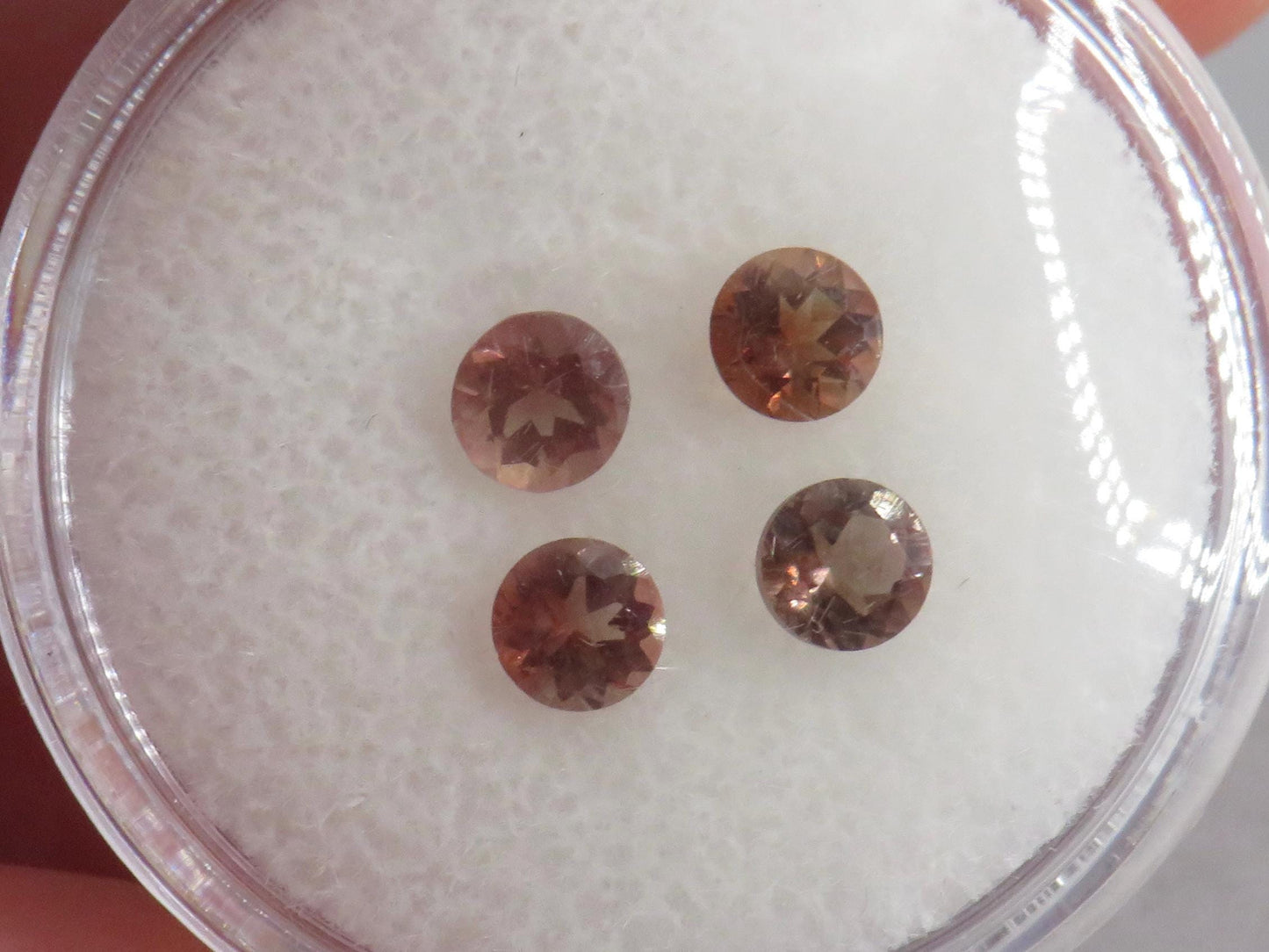4mm Oregon Sunstone Lot | Red with Zoning and Striations | Faceted Round Gemstones | OSF248 - - GemEnthusiast
