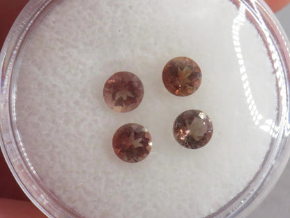 4mm Oregon Sunstone Lot | Red with Zoning and Striations | Faceted Round Gemstones | OSF248 - - GemEnthusiast