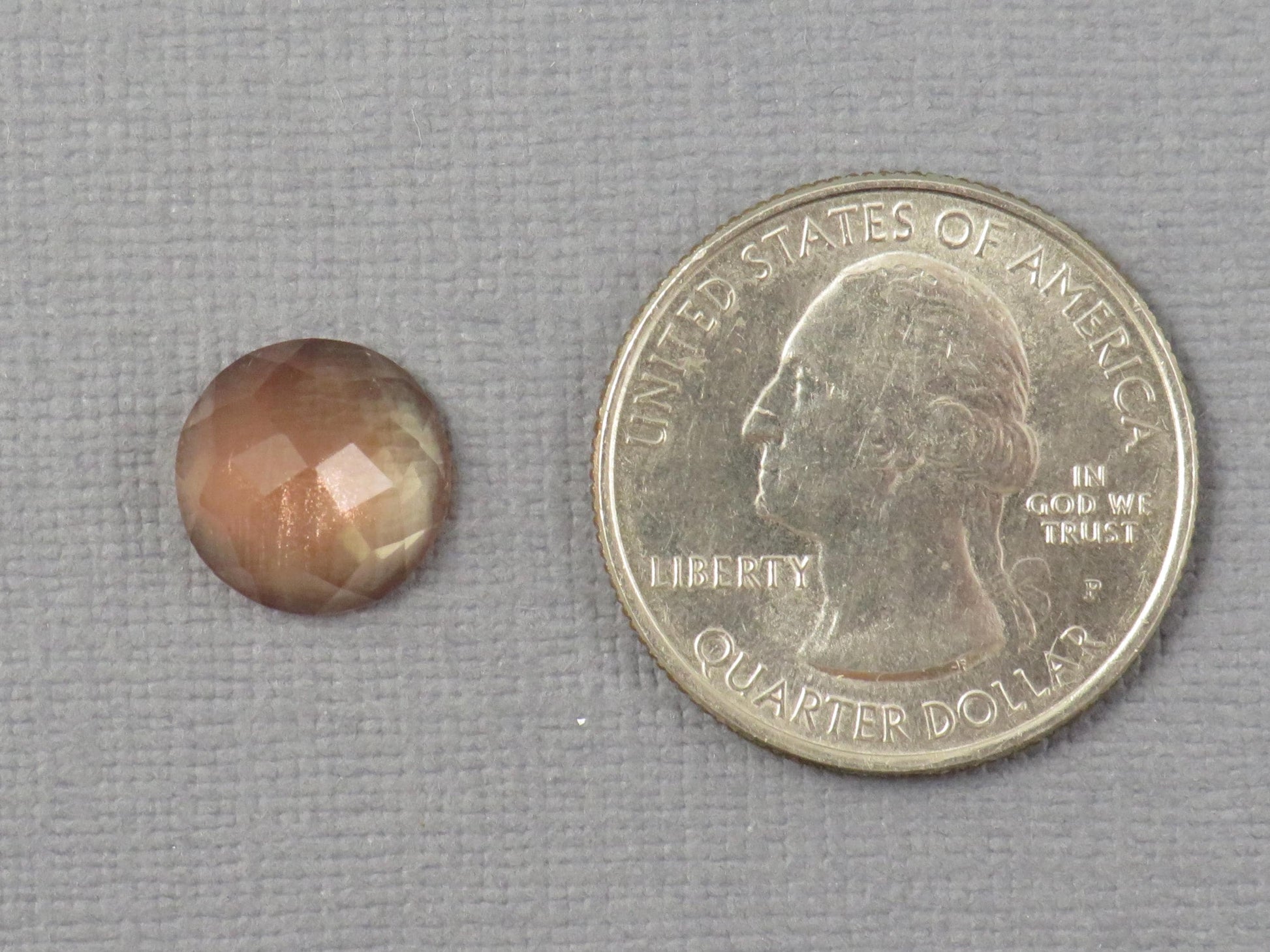 11mm Oregon Sunstone - Rose Cut Rose Cut Round | 4.62ct | Sun Crystal Mine, Oregon Sunstone | OSR121 - - GemEnthusiast