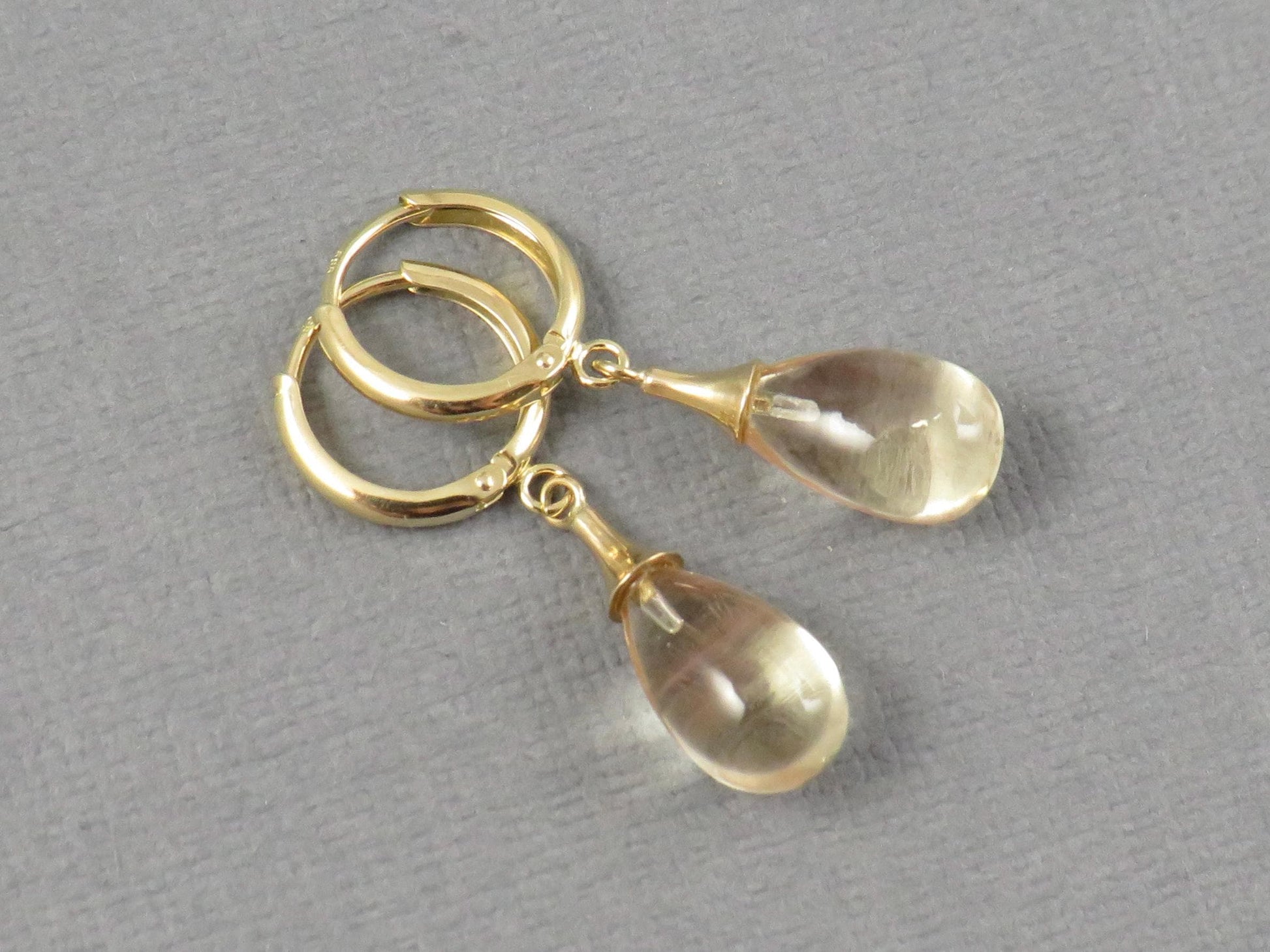Oregon Sunstone Dangle Earrings | 14k Solid Gold | ER110 - - GemEnthusiast