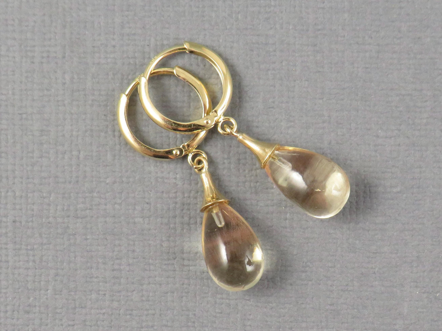 Oregon Sunstone Dangle Earrings | 14k Solid Gold | ER110 - - GemEnthusiast