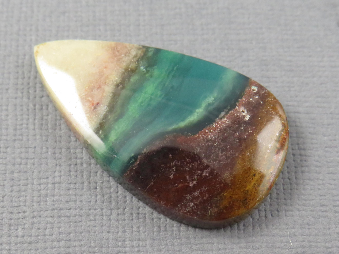 Opalized Wood Pear Cabochon | Petrified Wood | Fossil | WO247 - - GemEnthusiast