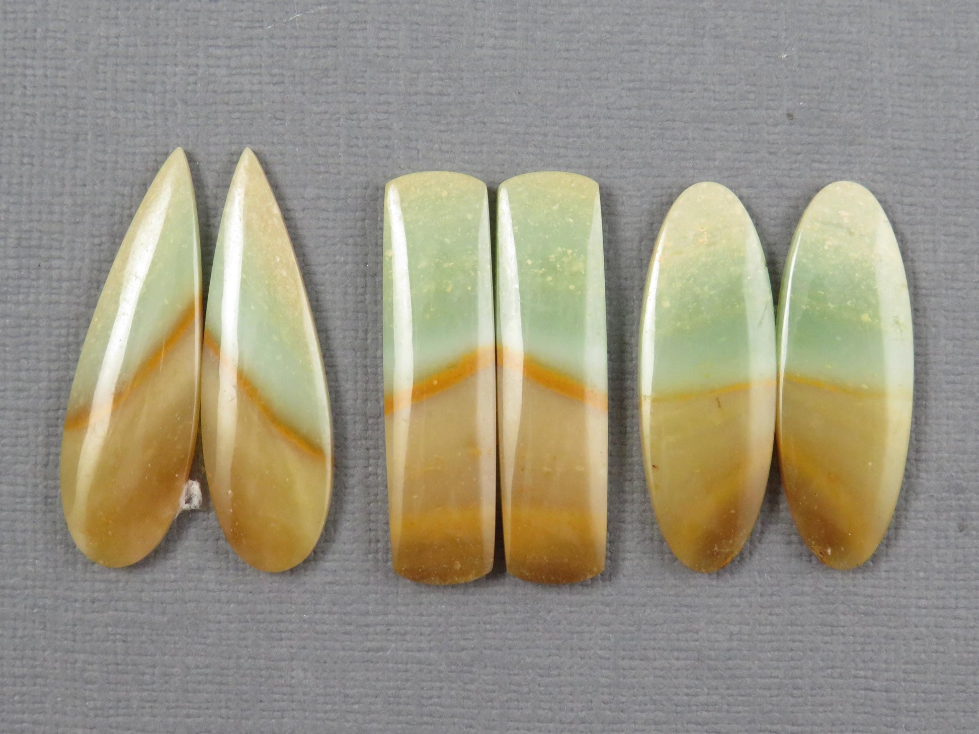 Opalized Wood Pair Lot | 29–32mm | 3 pairs | Indonesia | WO256 - - GemEnthusiast