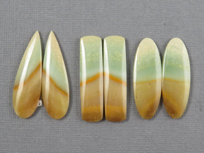 Opalized Wood Pair Lot | 29–32mm | 3 pairs | Indonesia | WO256 - - GemEnthusiast