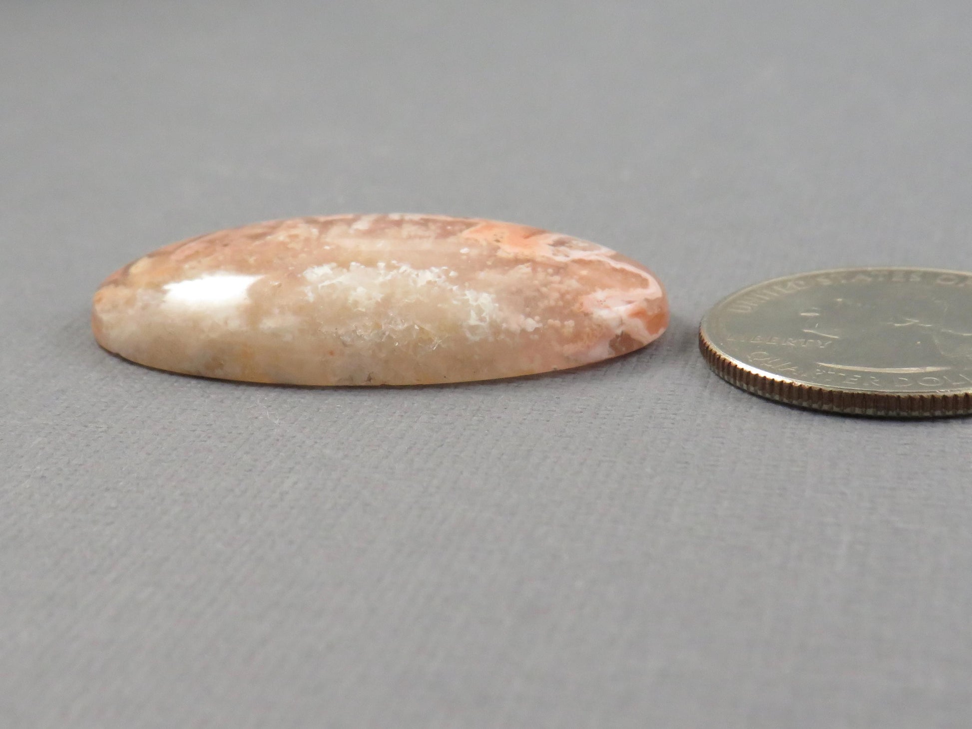 Peach Lace Agate Cabochon Oval | 39x23mm, 47ct | Indonesia | AG398 - - GemEnthusiast