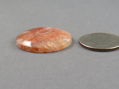 Peach Lace Agate Cabochon Round | 31.5x31.5mm, 47ct | Indonesia | AG397 - - GemEnthusiast