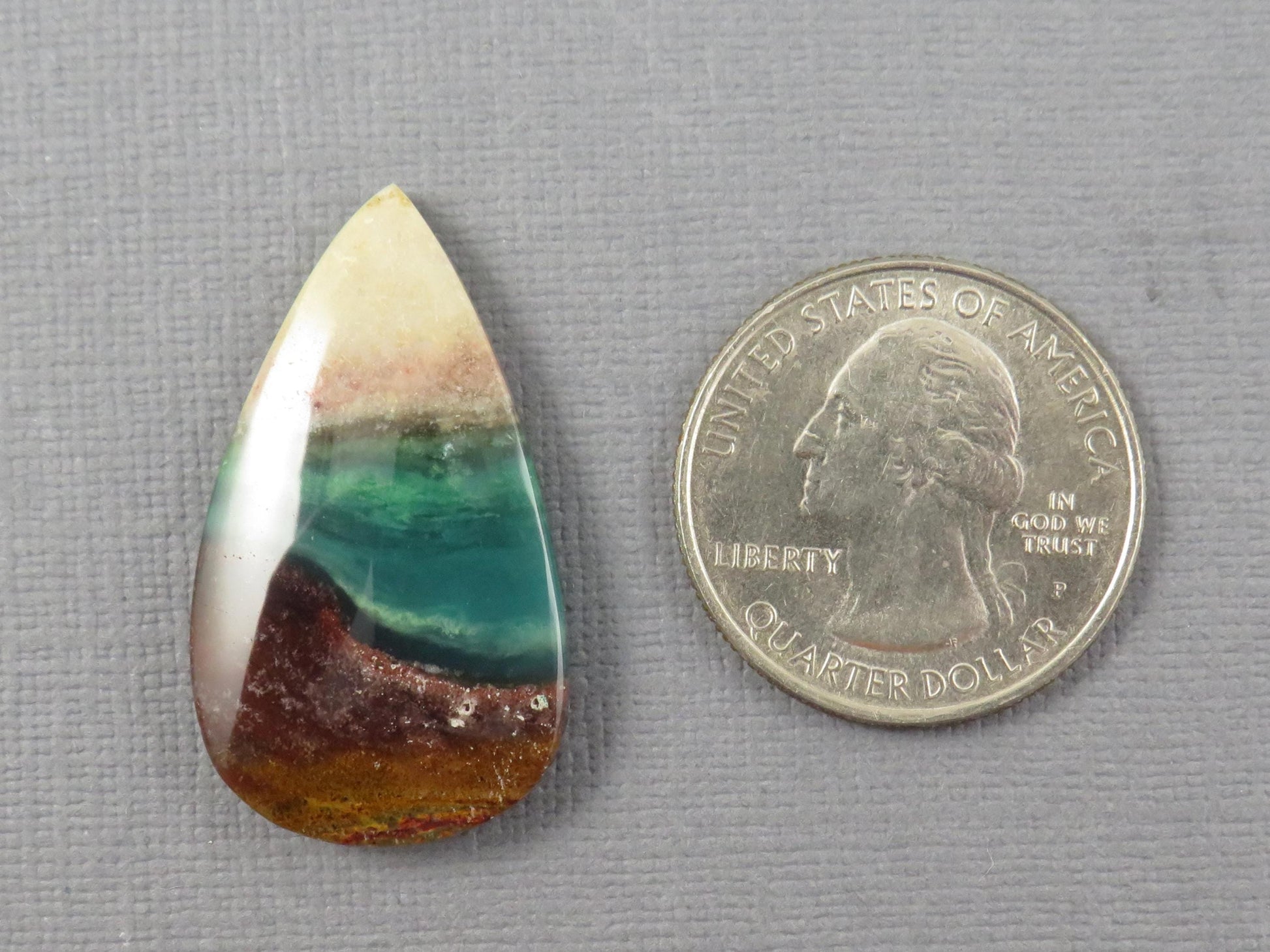 Opalized Wood Pear Cabochon | Petrified Wood | Fossil | WO247 - - GemEnthusiast