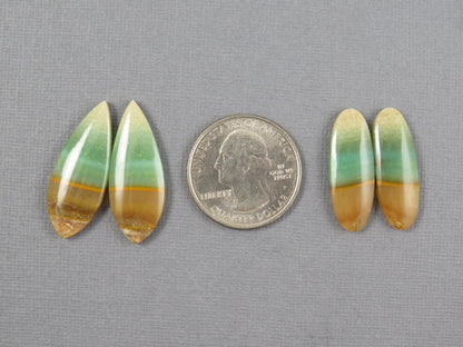Opalized Wood Pair Lot | 26–30mm| Indonesia | WO255 - - GemEnthusiast