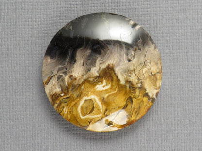 Fossilized Palm Root Round Cabochon | Flame Palm Root | 30x30mm, 48.4ct | Indonesia | PRF100 - - GemEnthusiast