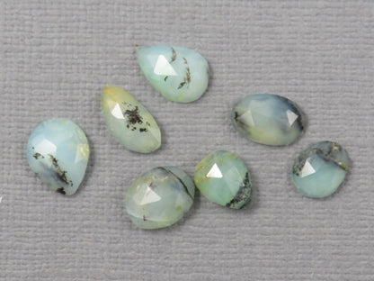 Peruvian Opal Rose Cut | Andean Gemstone | 7-9mm length, 2mm depth, 5.76ct | Sold as Lot | PO433 - - GemEnthusiast