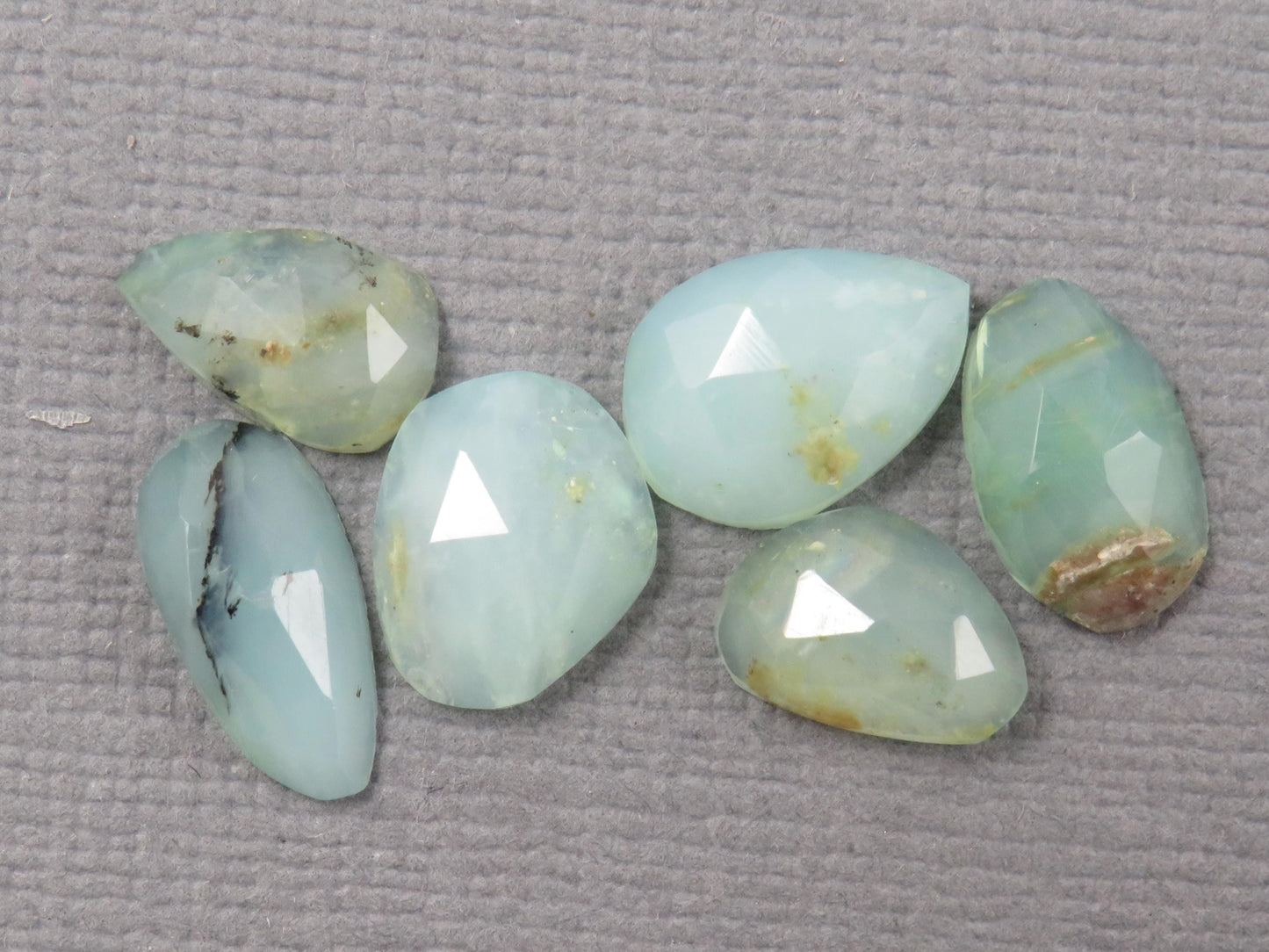 Peruvian Opal Rose Cut Lot | Andean Gemstone | 8-11mm length, 3mm depth, 6.12ct | Sold as Lot | Peru | PO434 - - GemEnthusiast