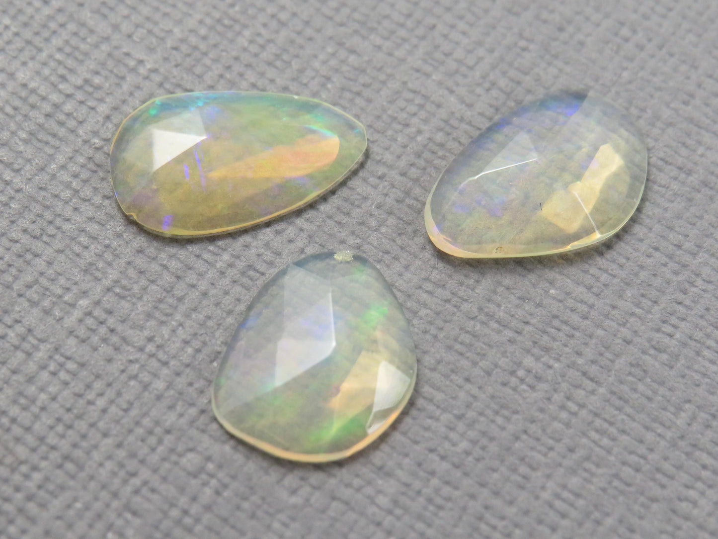 Ethiopian Opal Rose Cut Cabochon Lot | Welo Gemstone | 11-13.5mm length, 2.5 depth, 3.15ct | Ethiopia | OP488 - - GemEnthusiast