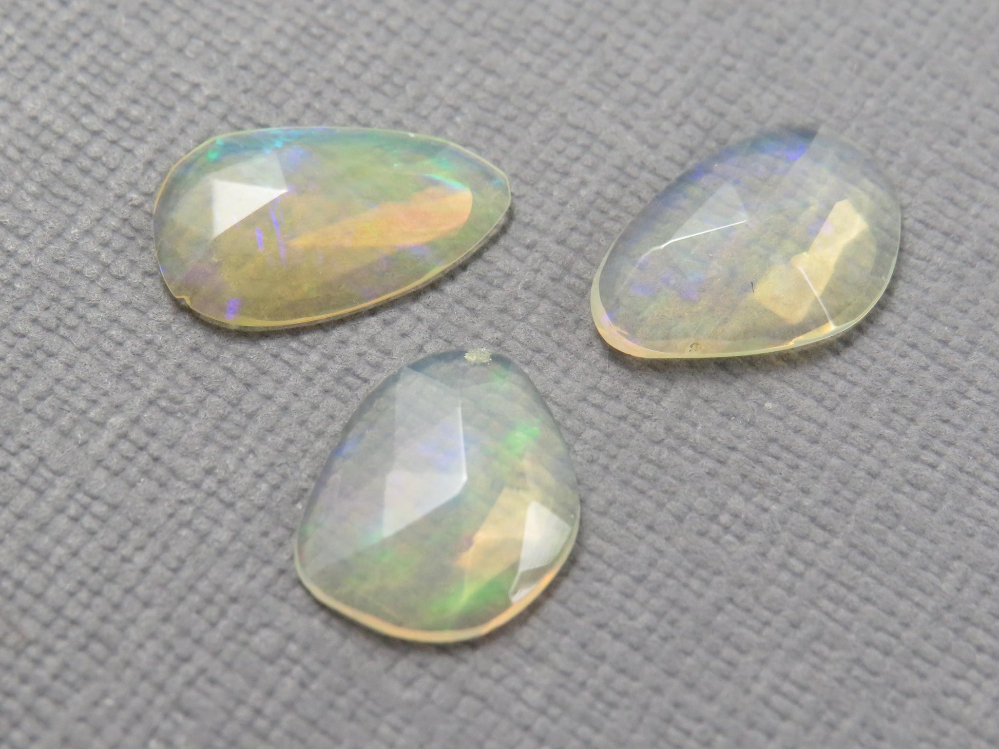 Ethiopian Opal Rose Cut Cabochon Lot | Welo Gemstone | 11-13.5mm length, 2.5 depth, 3.15ct | Ethiopia | OP488 - - GemEnthusiast