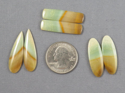 Opalized Wood Pair Lot | 29–32mm | 3 pairs | Indonesia | WO256 - - GemEnthusiast