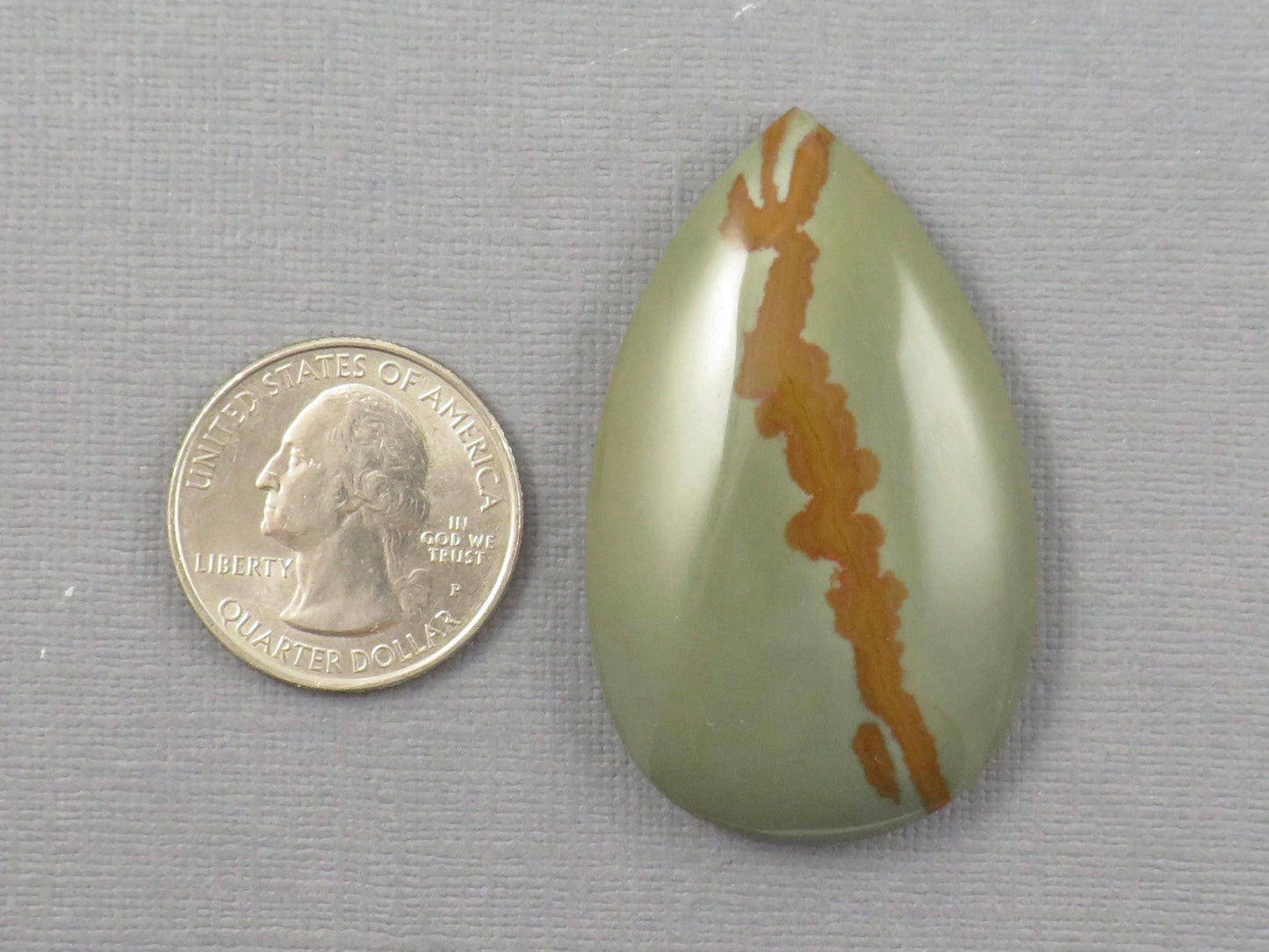 LARGE Owyhee Picture Jasper Pear Cabochon | 49x30mm, 103.1ct | Oregon USA | JS371 - - GemEnthusiast