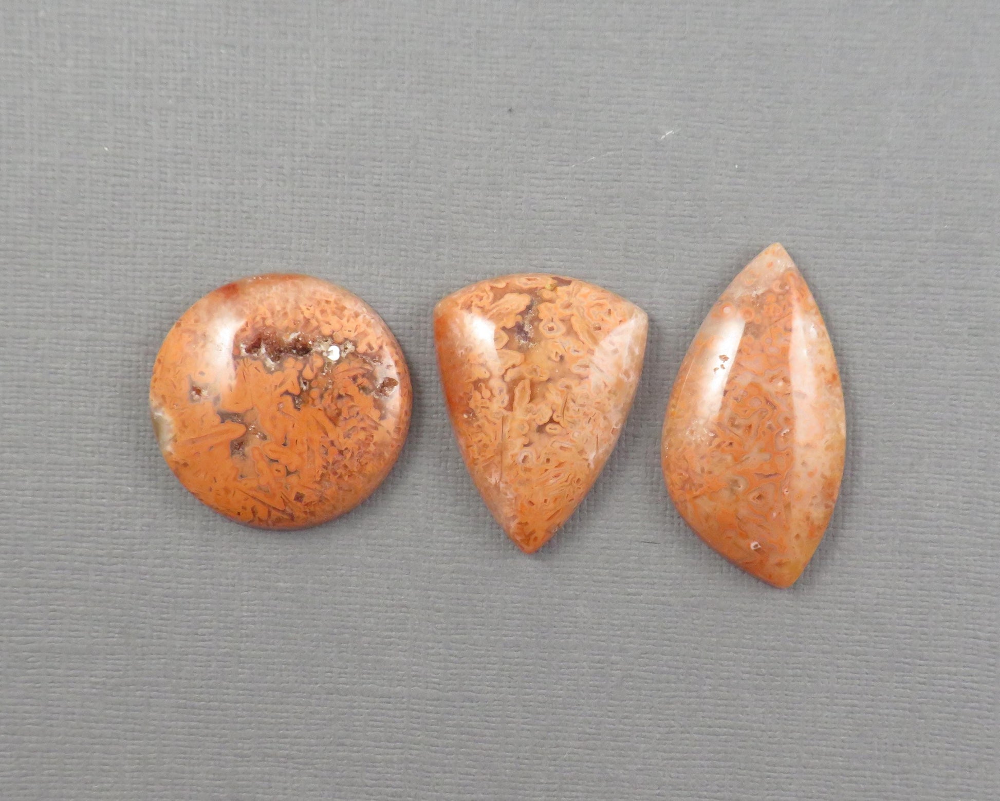 Crazy Lace Agate Cabochon Lot | 29–38mm, avg 35ct | 3-Stone Lot | Indonesia | AG401 - - GemEnthusiast