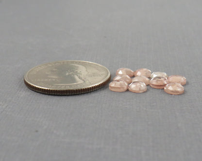 Rose Cut Oregon Sunstone 10 Stone Lots | 4mm or 5mm | Jewelry Making | Mined in the USA | OSR154-OSR155 - - GemEnthusiast