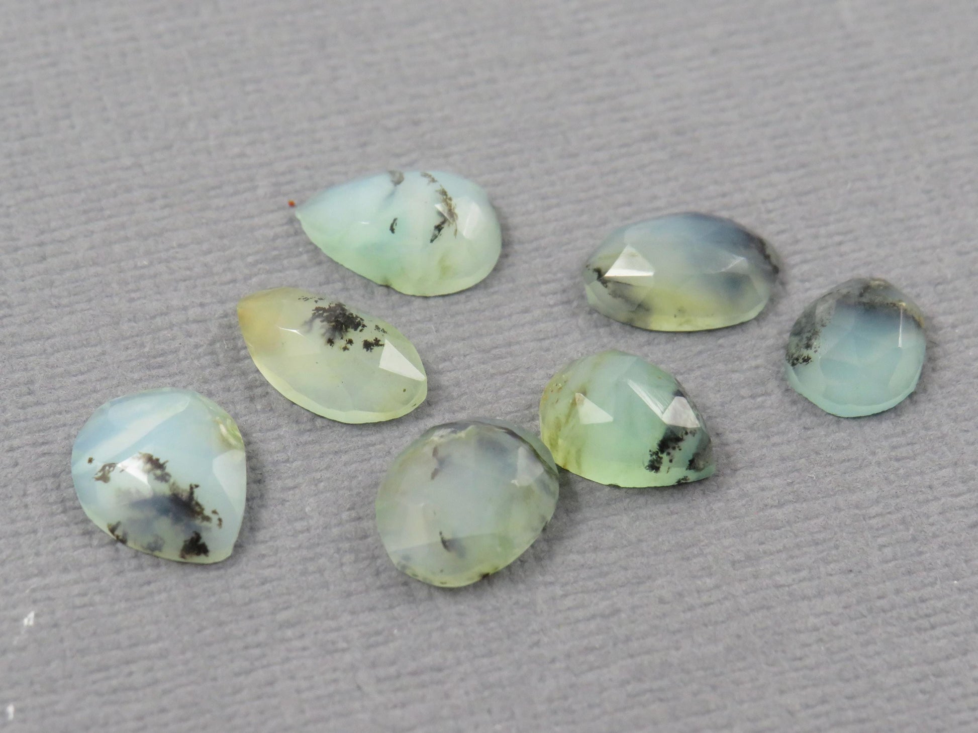 Peruvian Opal Rose Cut | Andean Gemstone | 7-9mm length, 2mm depth, 5.76ct | Sold as Lot | PO433 - - GemEnthusiast