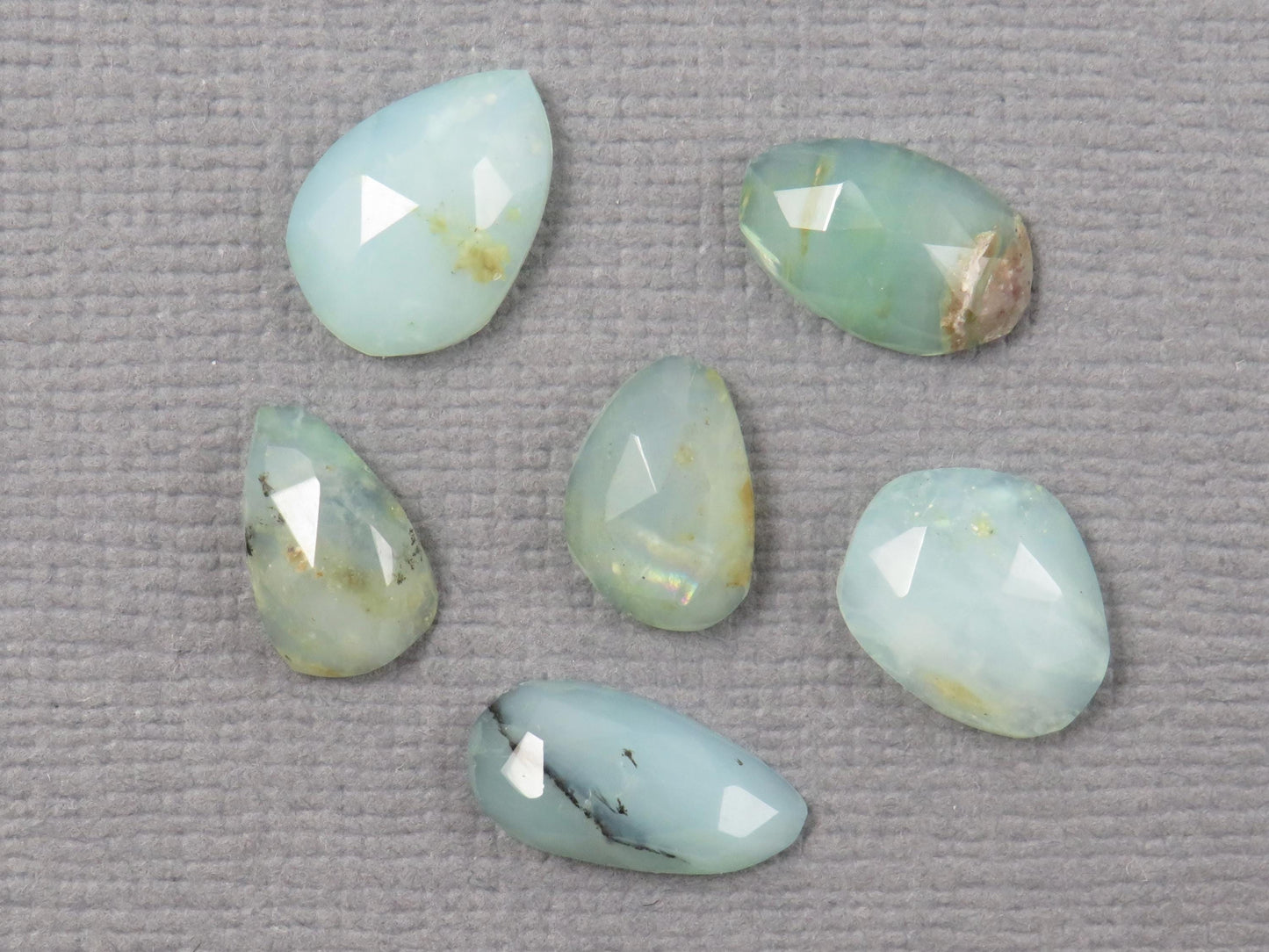 Peruvian Opal Rose Cut Lot | Andean Gemstone | 8-11mm length, 3mm depth, 6.12ct | Sold as Lot | Peru | PO434 - - GemEnthusiast