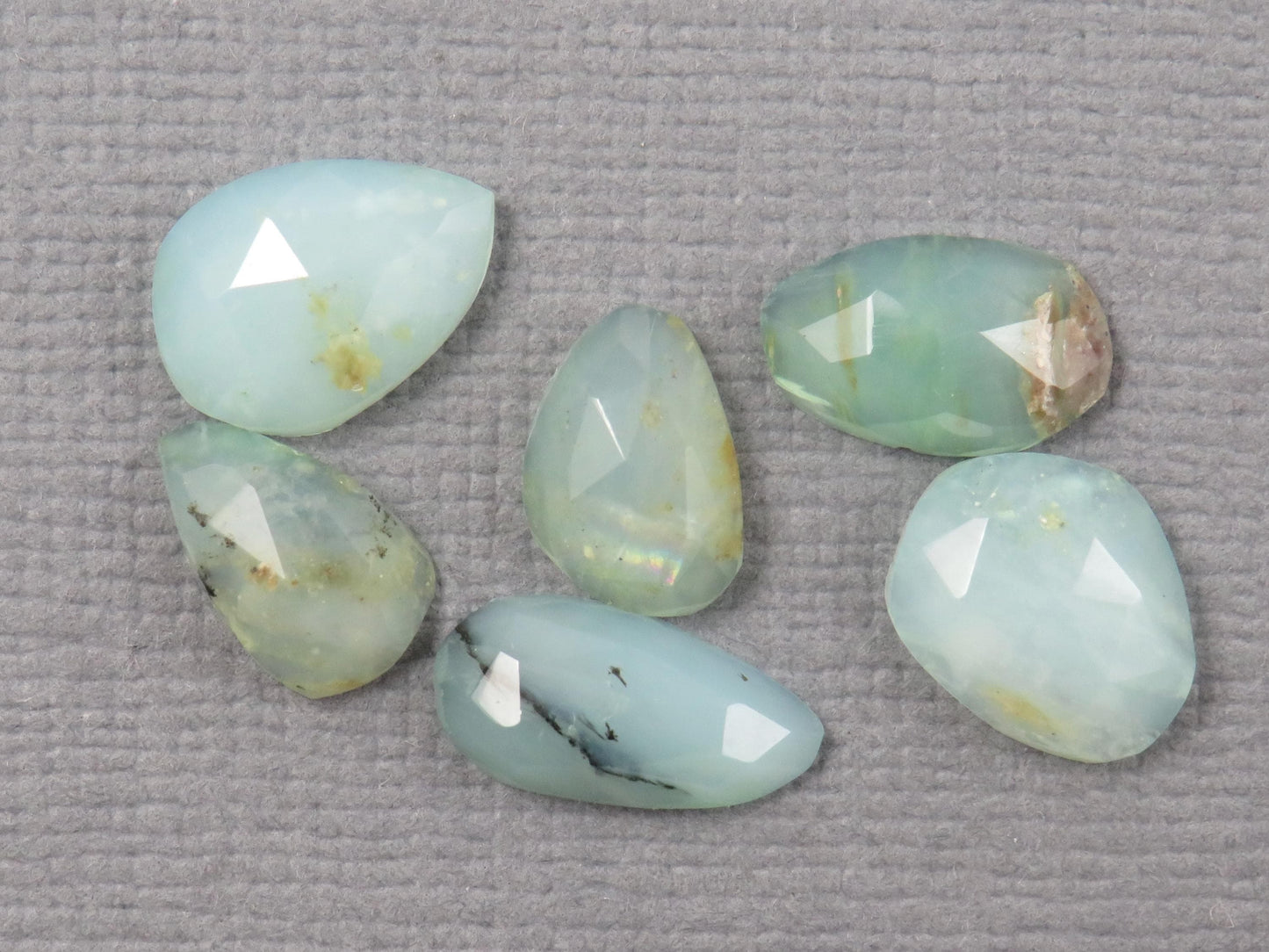 Peruvian Opal Rose Cut Lot | Andean Gemstone | 8-11mm length, 3mm depth, 6.12ct | Sold as Lot | Peru | PO434 - - GemEnthusiast