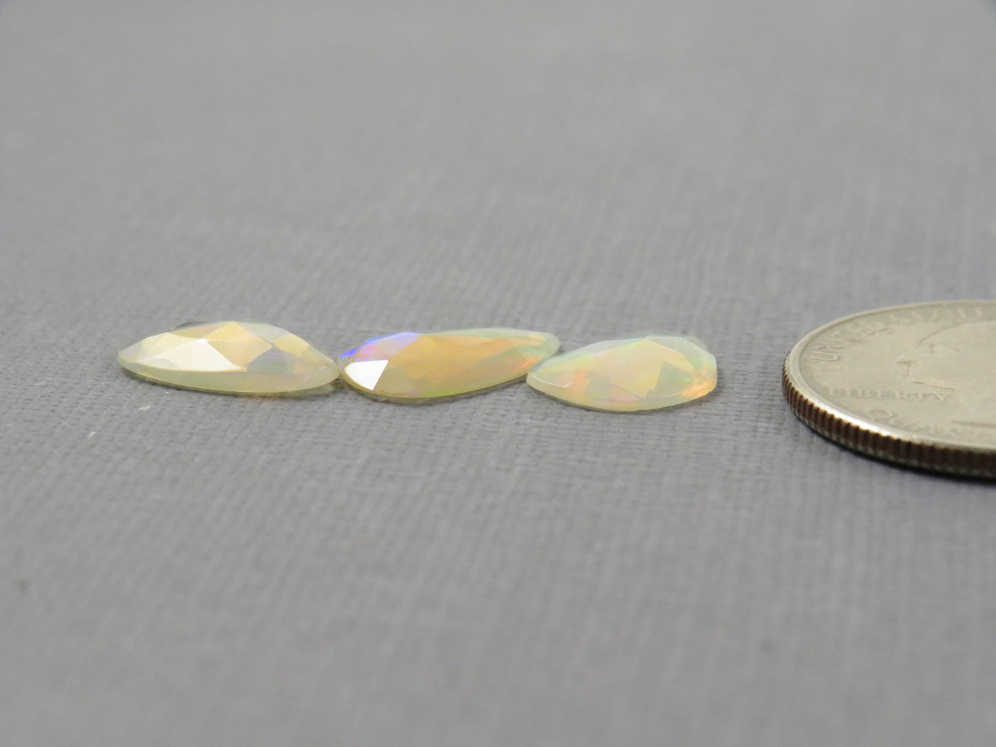 Ethiopian Opal Rose Cut Cabochon Lot | Welo Gemstone | 11-13.5mm length, 2.5 depth, 3.15ct | Ethiopia | OP488 - - GemEnthusiast