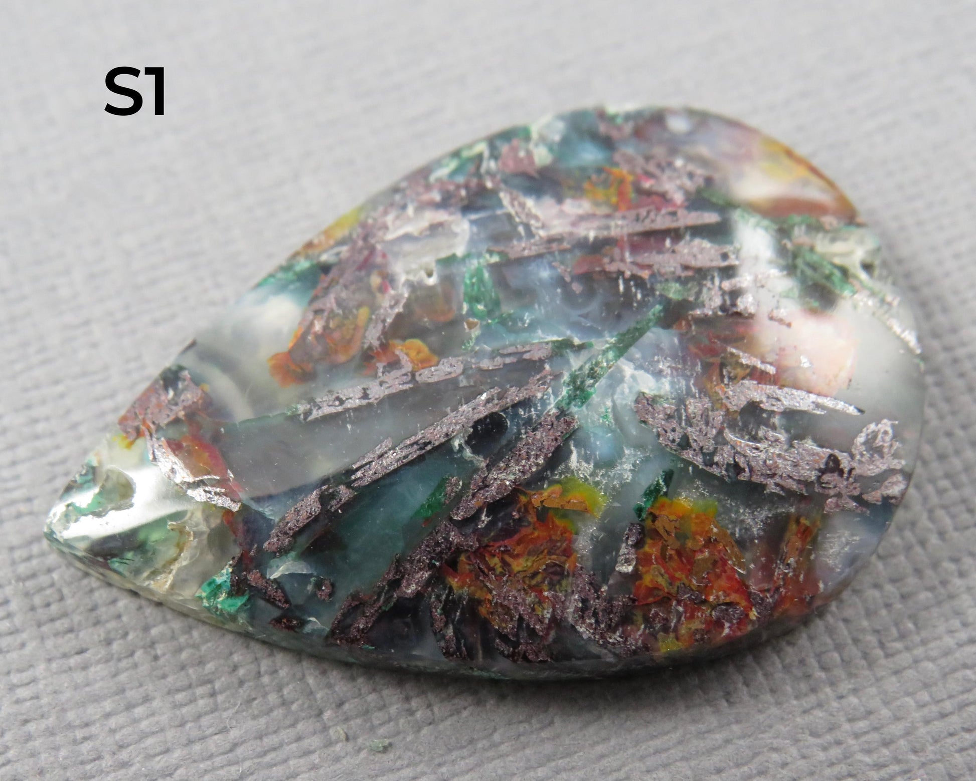Confetti Chalcedony Cabochon | 35.5–43mm, avg 38.08ct | Sold Per Stone | Indonesia | CF108 - - GemEnthusiast