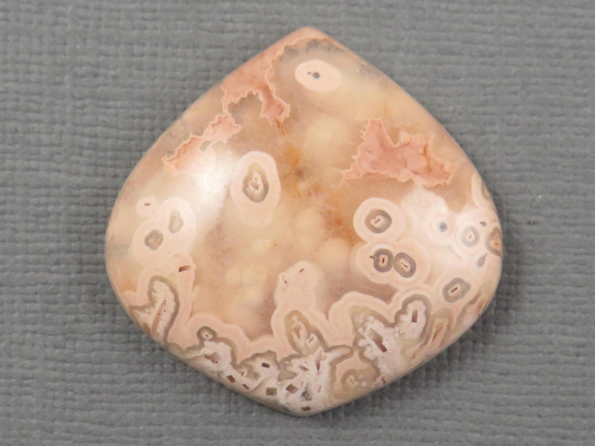 Peach Crazy Lace Agate Teardrop | Cabochon for Setting | 28x28mm, 30ct | Indonesia | AG407 - - GemEnthusiast