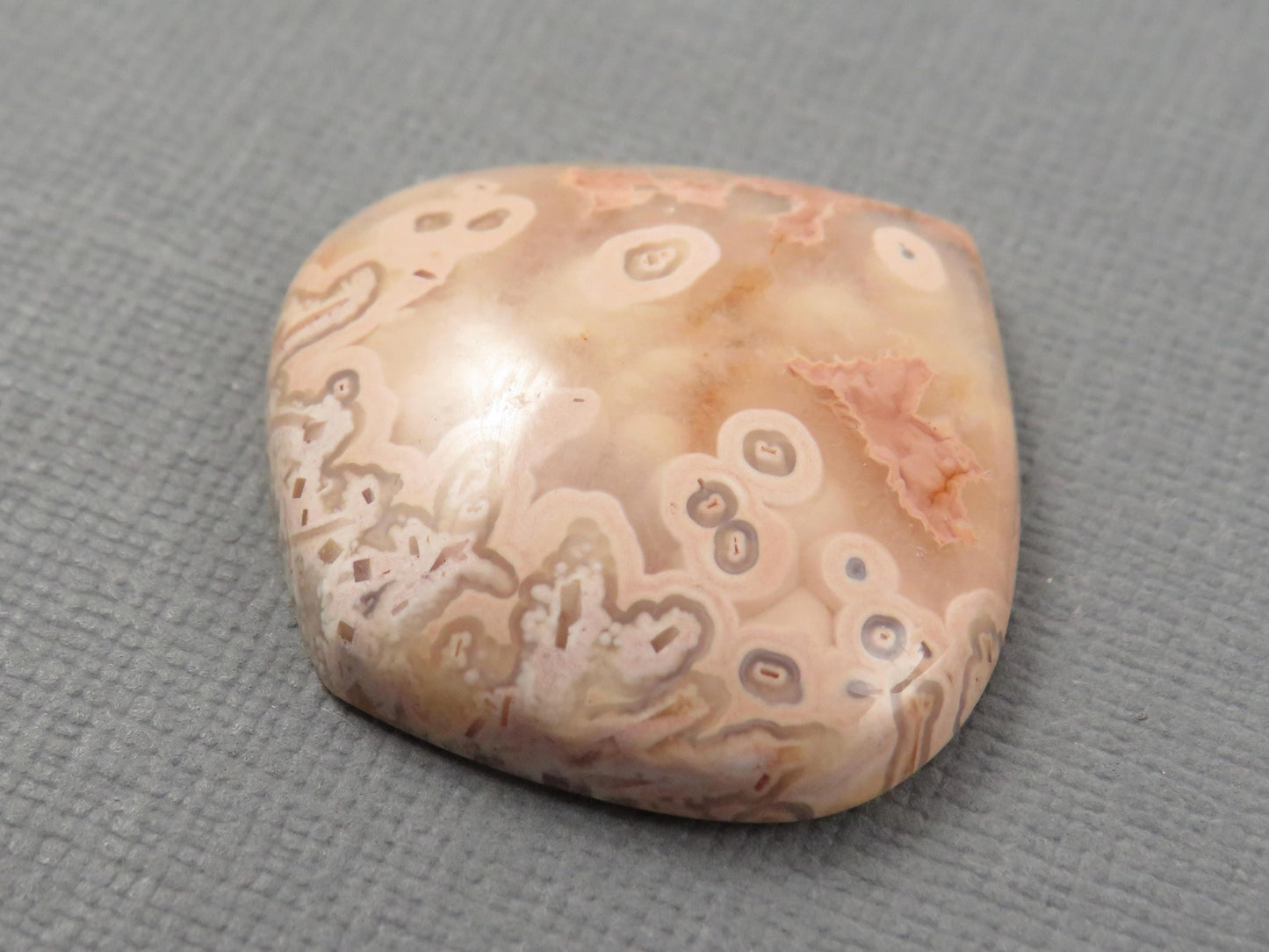 Peach Crazy Lace Agate Teardrop | Cabochon for Setting | 28x28mm, 30ct | Indonesia | AG407 - - GemEnthusiast