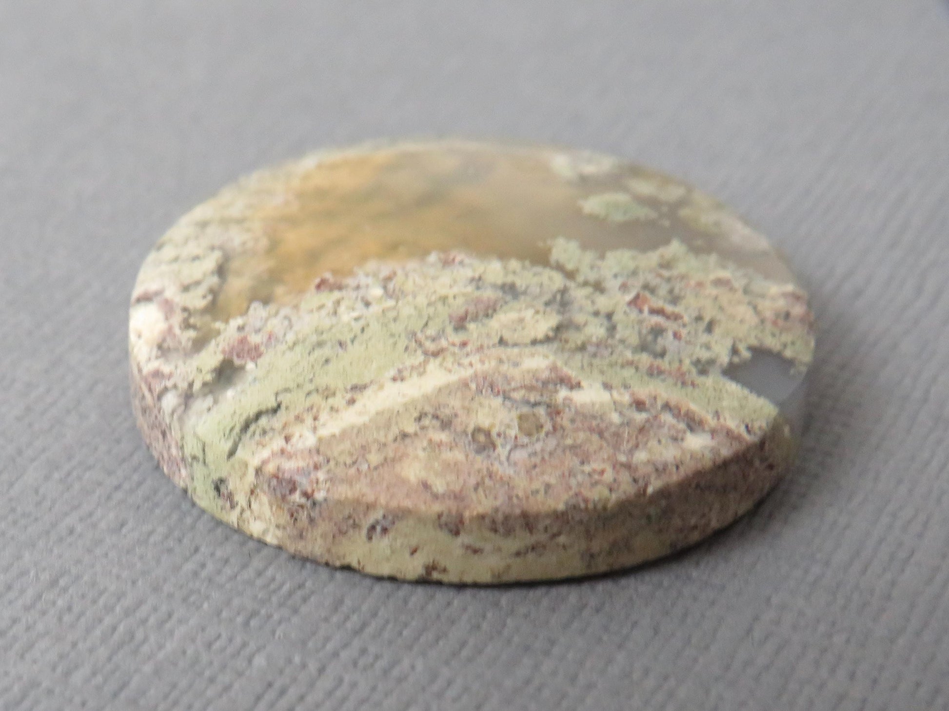 Moss Agate Round | Cabochon for Setting | 29x24mm, 39ct | Indonesia | AG361 - - GemEnthusiast