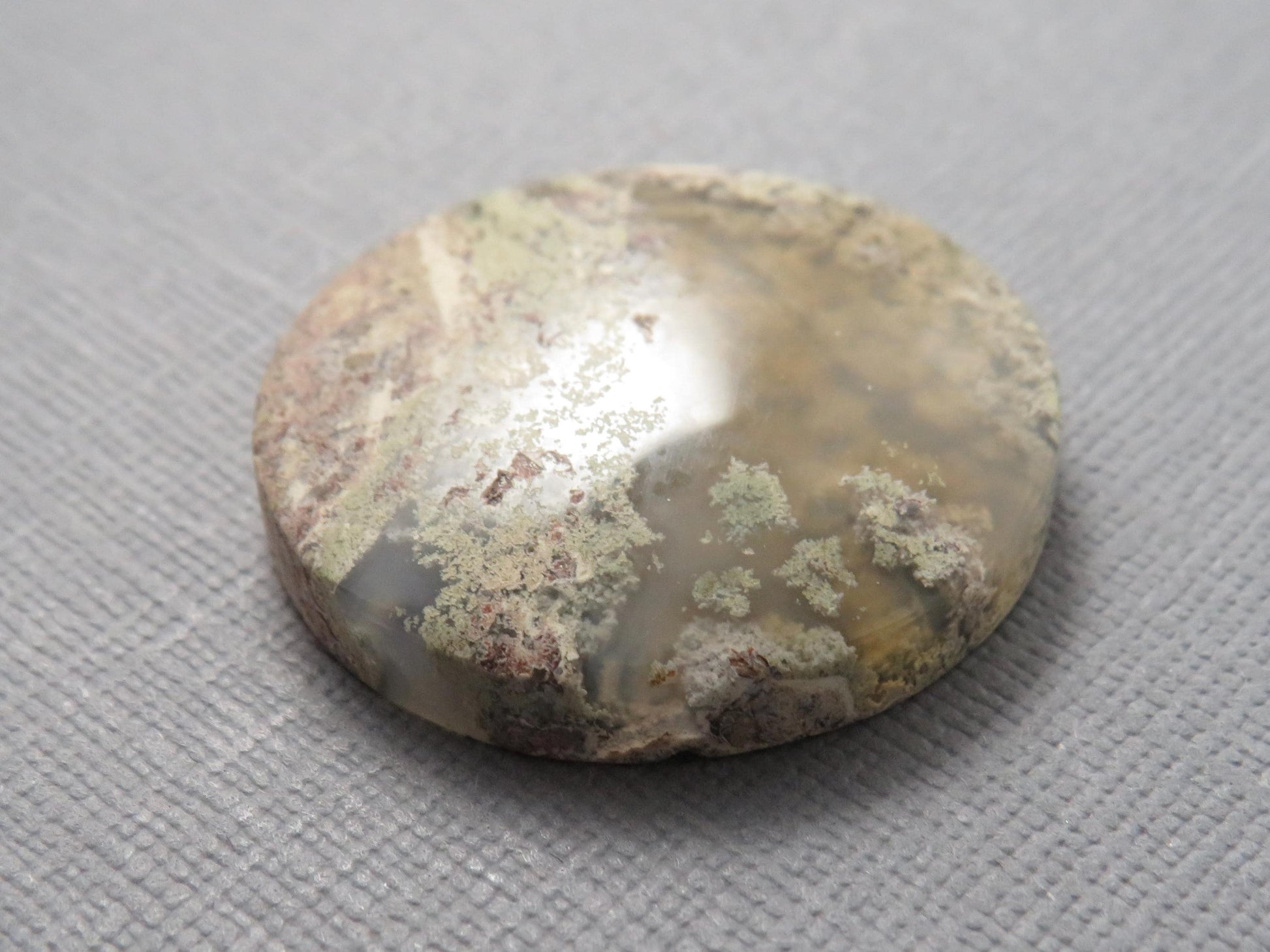 Moss Agate Round | Cabochon for Setting | 29x24mm, 39ct | Indonesia | AG361 - - GemEnthusiast