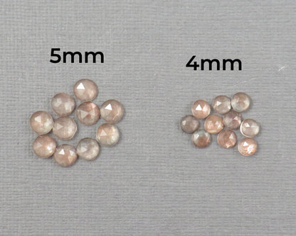 Rose Cut Oregon Sunstone 10 Stone Lots | 4mm or 5mm | Jewelry Making | Mined in the USA | OSR154-OSR155 - - GemEnthusiast