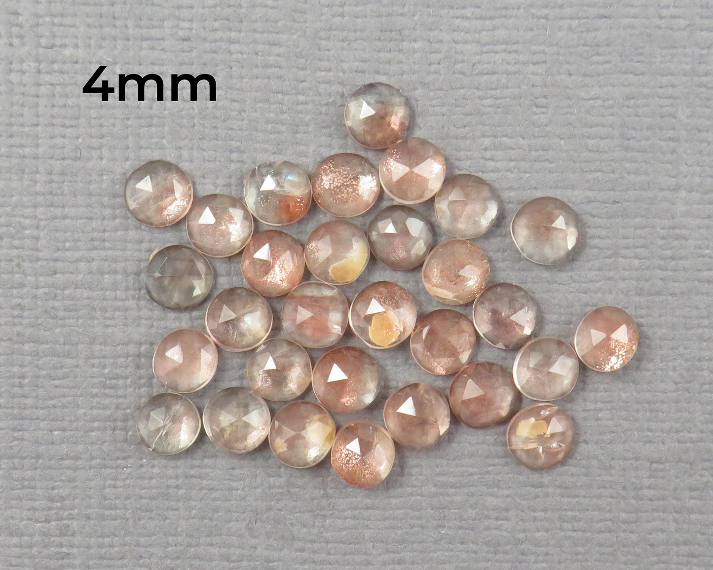 Rose Cut Oregon Sunstone 10 Stone Lots | 4mm or 5mm | Jewelry Making | Mined in the USA | OSR154-OSR155 - - GemEnthusiast