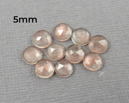 Rose Cut Oregon Sunstone 10 Stone Lots | 4mm or 5mm | Jewelry Making | Mined in the USA | OSR154-OSR155 - - GemEnthusiast