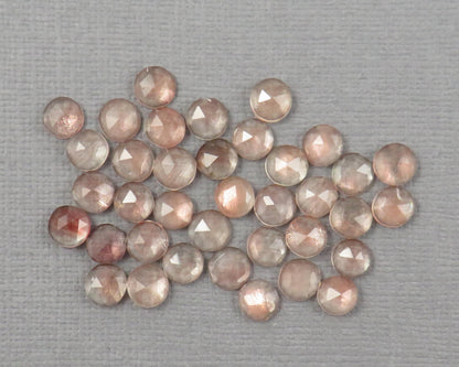 Rose Cut Oregon Sunstone 10 Stone Lots | 4mm or 5mm | Jewelry Making | Mined in the USA | OSR154-OSR155 - - GemEnthusiast