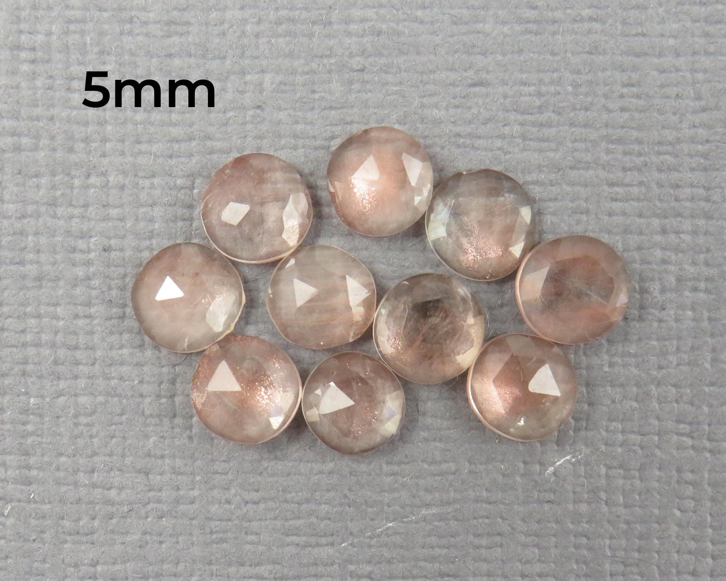 Rose Cut Oregon Sunstone 10 Stone Lots | 4mm or 5mm | Jewelry Making | Mined in the USA | OSR154-OSR155 - - GemEnthusiast