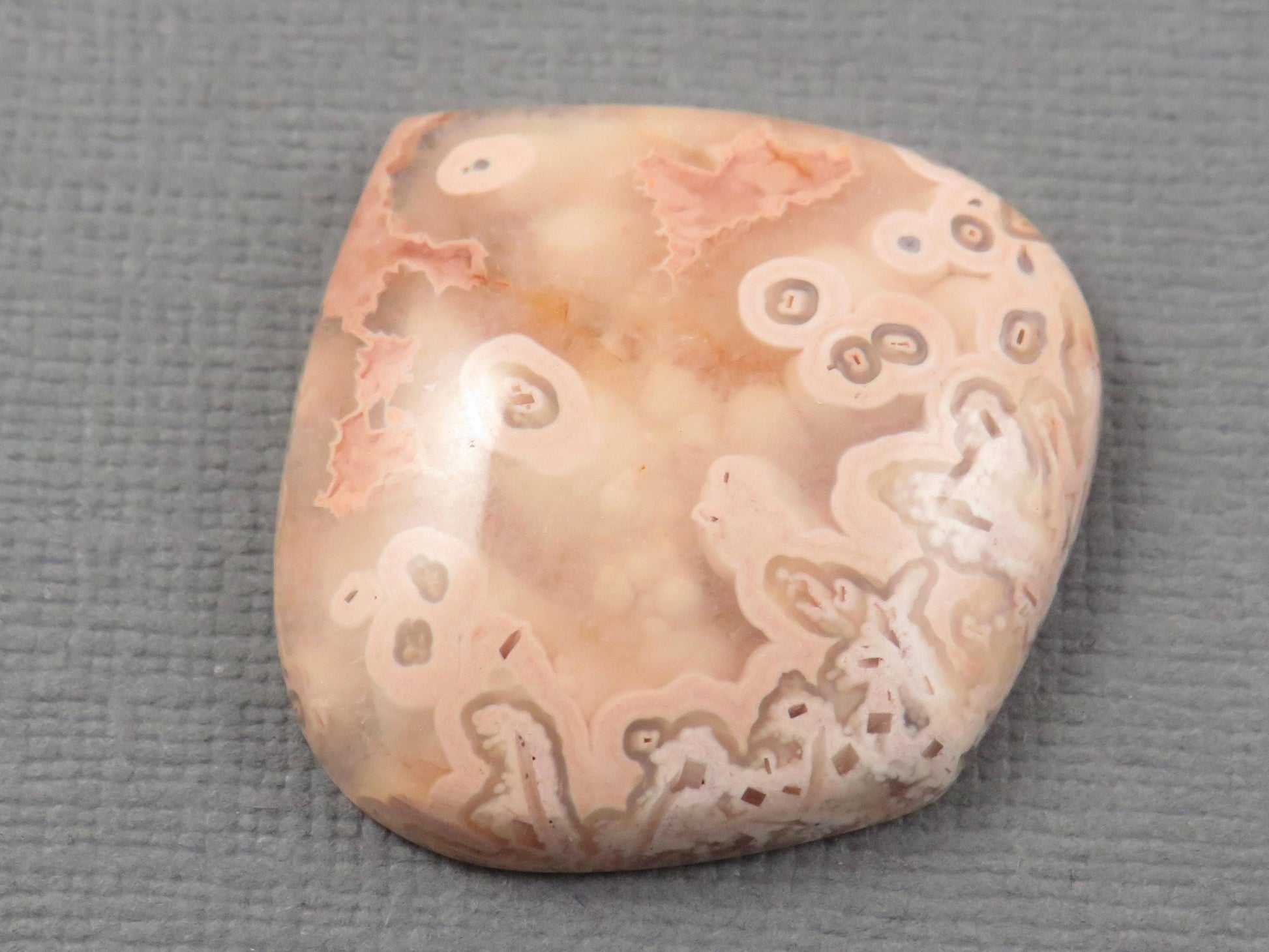 Peach Crazy Lace Agate Teardrop | Cabochon for Setting | 28x28mm, 30ct | Indonesia | AG407 - - GemEnthusiast