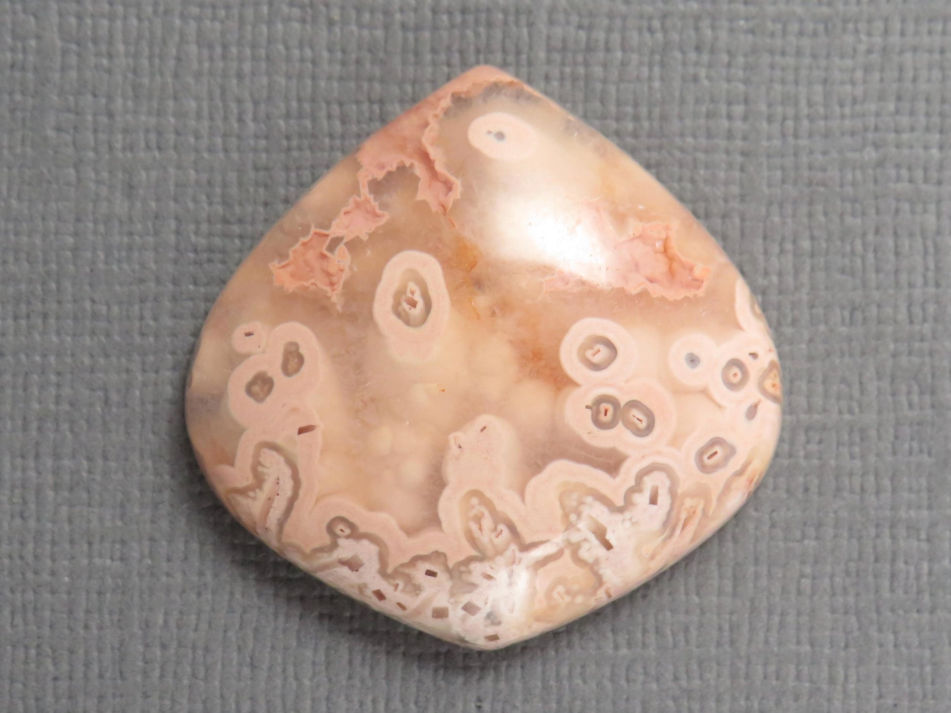 Peach Crazy Lace Agate Teardrop | Cabochon for Setting | 28x28mm, 30ct | Indonesia | AG407 - - GemEnthusiast