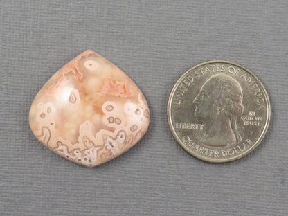 Peach Crazy Lace Agate Teardrop | Cabochon for Setting | 28x28mm, 30ct | Indonesia | AG407 - - GemEnthusiast