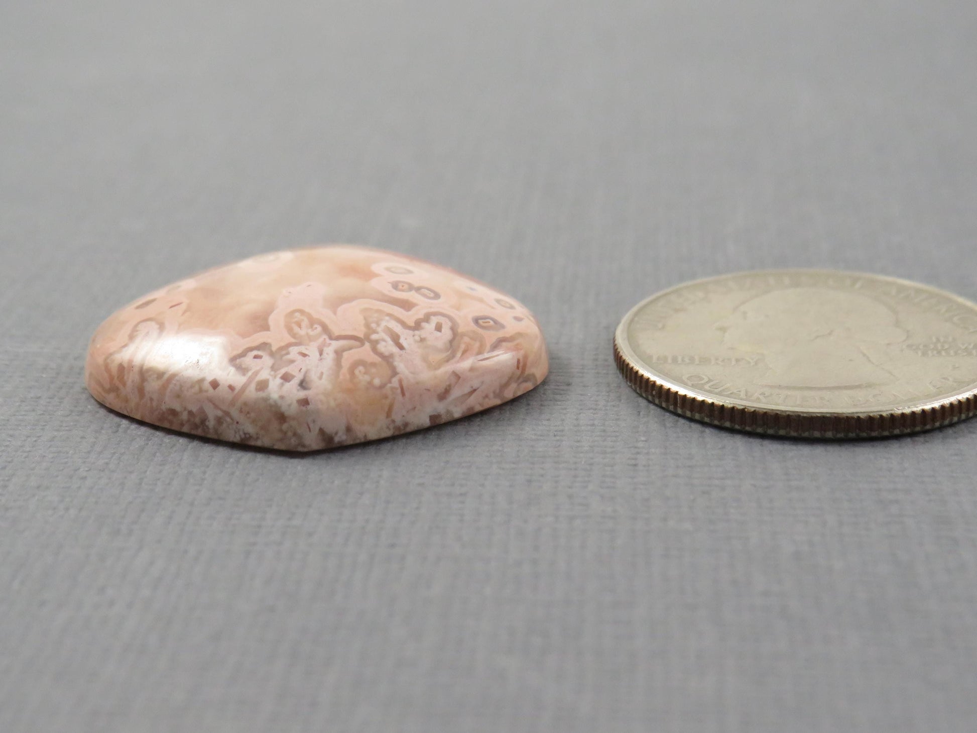 Peach Crazy Lace Agate Teardrop | Cabochon for Setting | 28x28mm, 30ct | Indonesia | AG407 - - GemEnthusiast