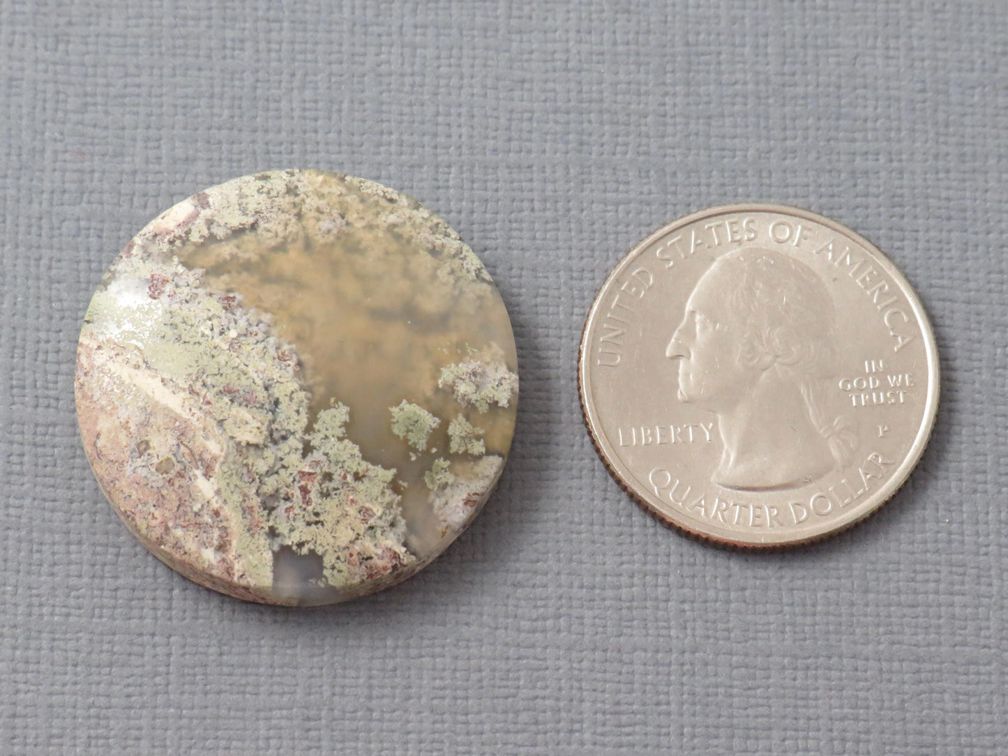 Moss Agate Round | Cabochon for Setting | 29x24mm, 39ct | Indonesia | AG361 - - GemEnthusiast