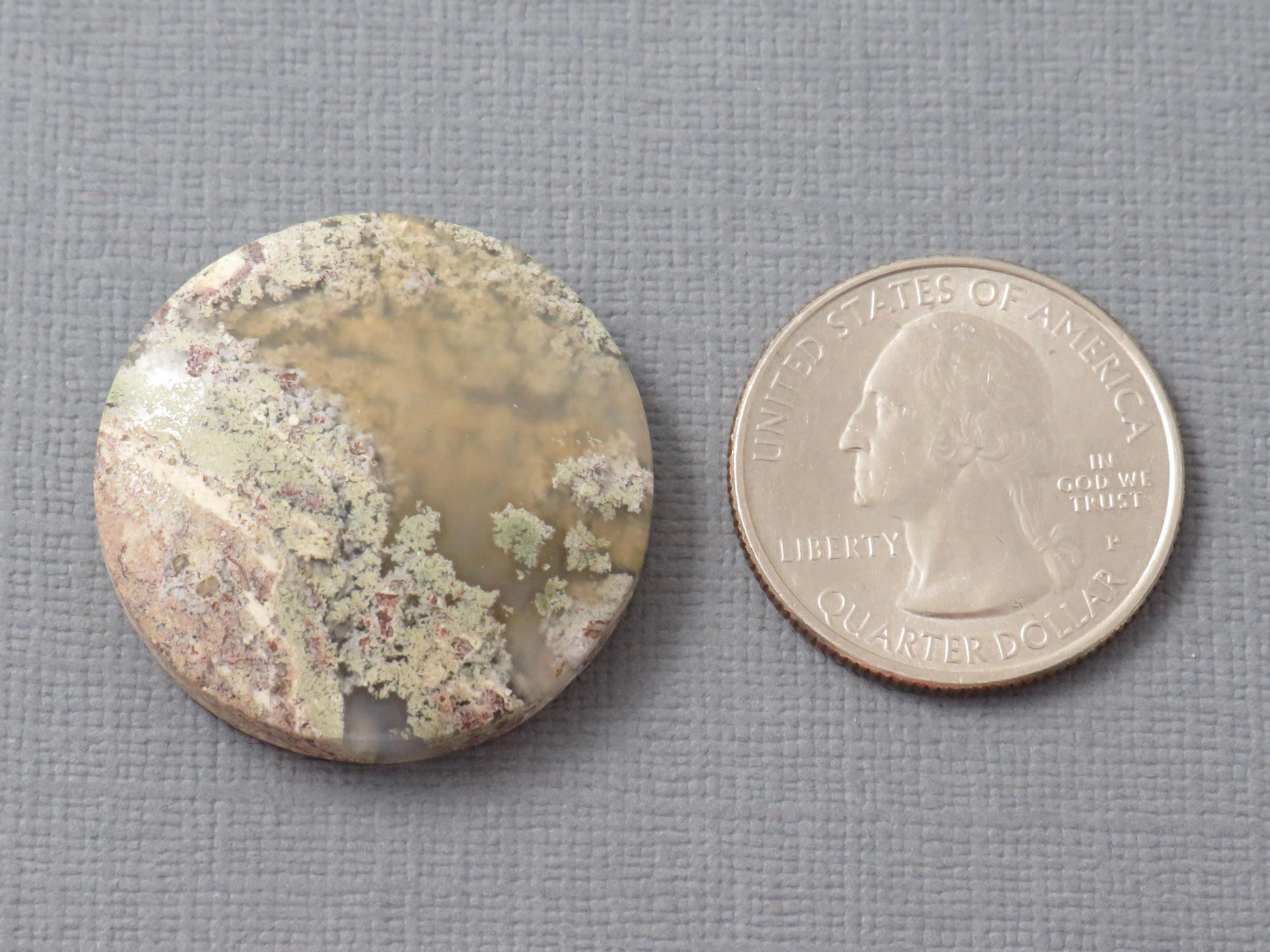 Moss Agate Round | Cabochon for Setting | 29x24mm, 39ct | Indonesia | AG361 - - GemEnthusiast