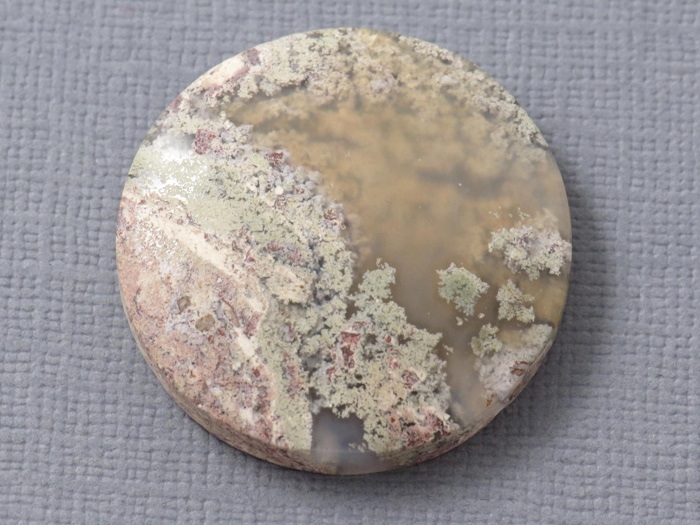 Moss Agate Round | Cabochon for Setting | 29x24mm, 39ct | Indonesia | AG361 - - GemEnthusiast