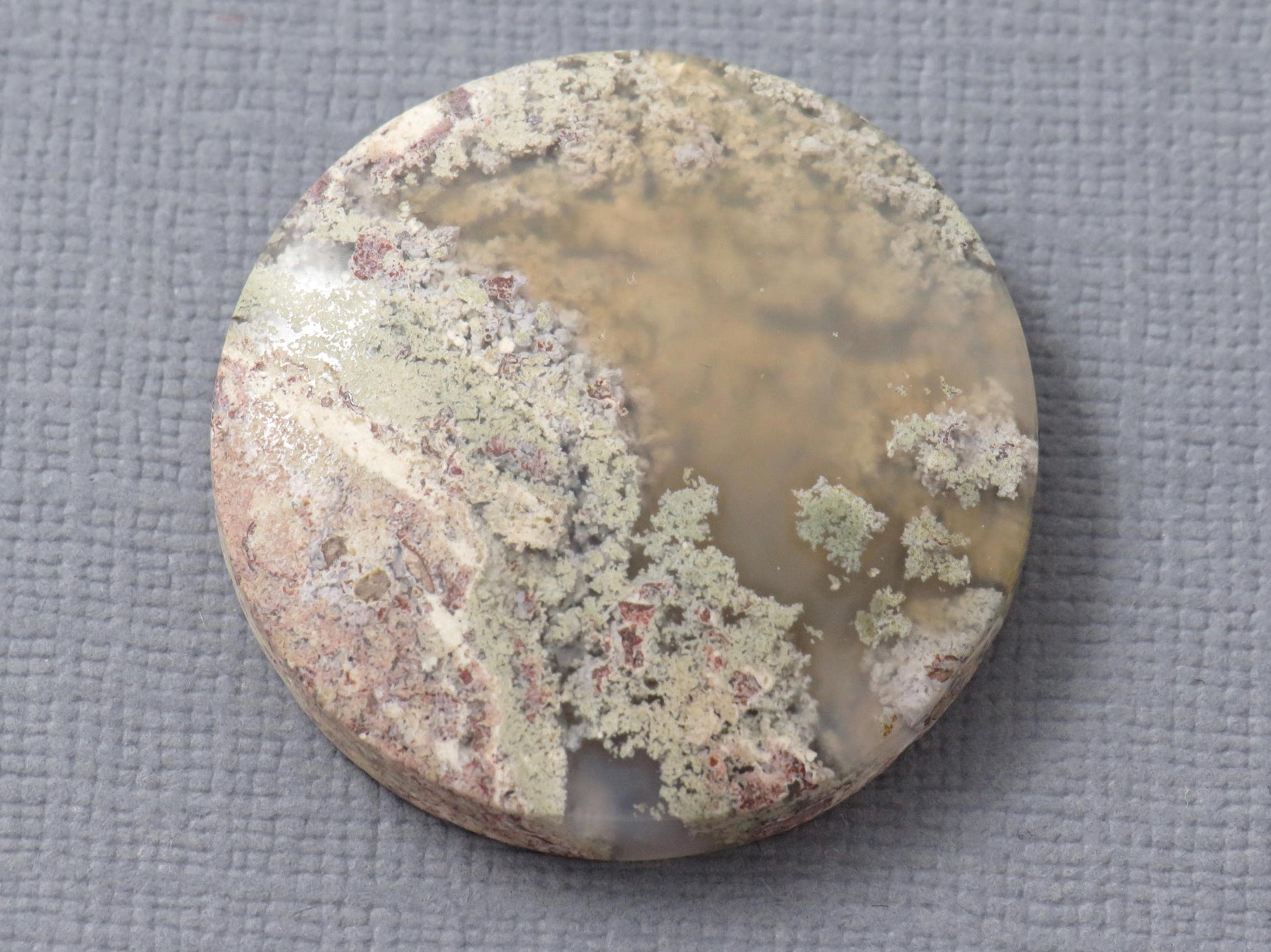 Moss Agate Round | Cabochon for Setting | 29x24mm, 39ct | Indonesia | AG361 - - GemEnthusiast