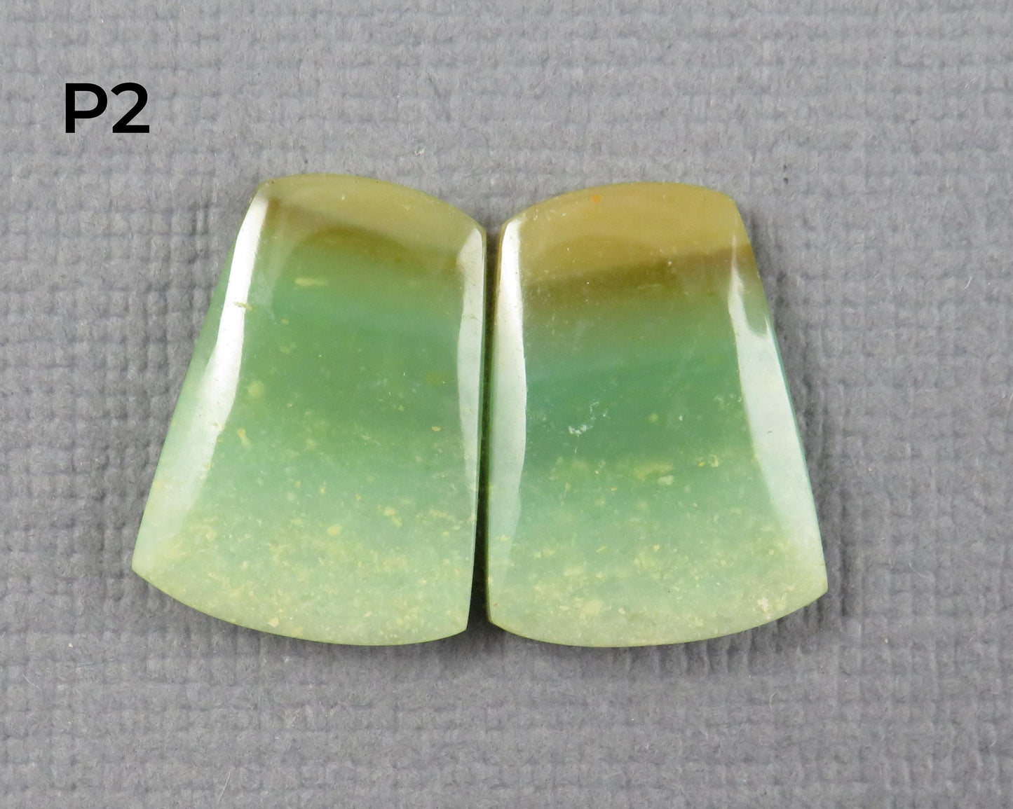 Green Petrified Wood Opal | Cabochons for Setting | 14–16mm, avg 7.4ct | Per Pair | Indonesia | WO261 - - GemEnthusiast