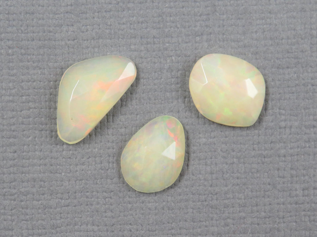 Ethiopian Opal Rose Cut | Loose Gemstones | 10–13mm, 2.5ct | 3-Stone Lot | OP489 - - GemEnthusiast