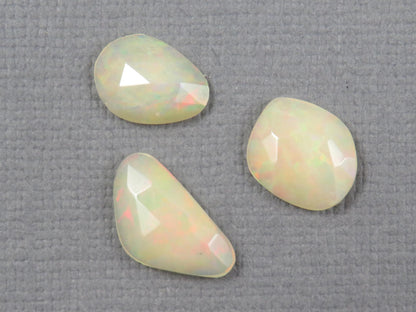 Ethiopian Opal Rose Cut | Loose Gemstones | 10–13mm, 2.5ct | 3-Stone Lot | OP489 - - GemEnthusiast